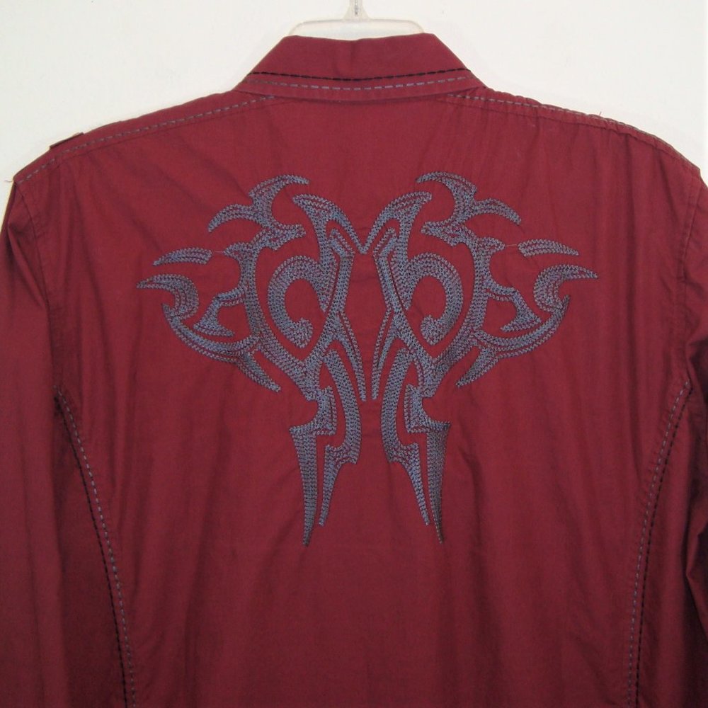 Montero Black Label Embroidered Flip Cuff Button Up Shirt Size 3XL? - Picture 6 of 9